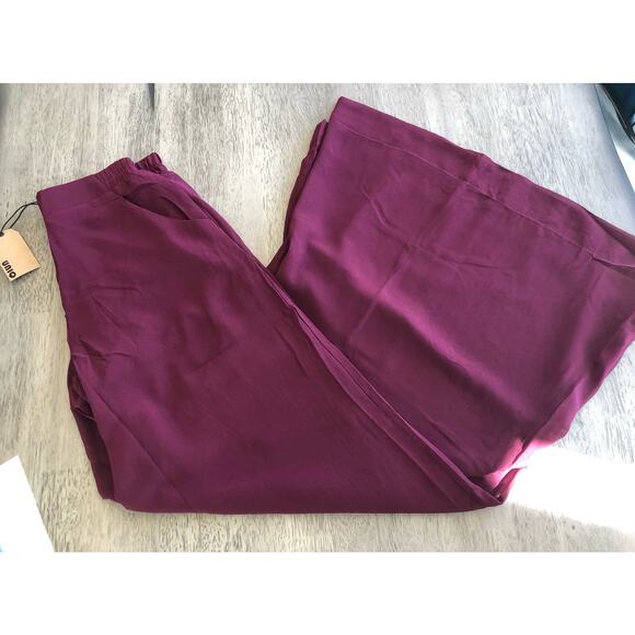 Uniq Merlot High Waisted Wide Leg Pallazo Pants - S - Picture 4 of 6